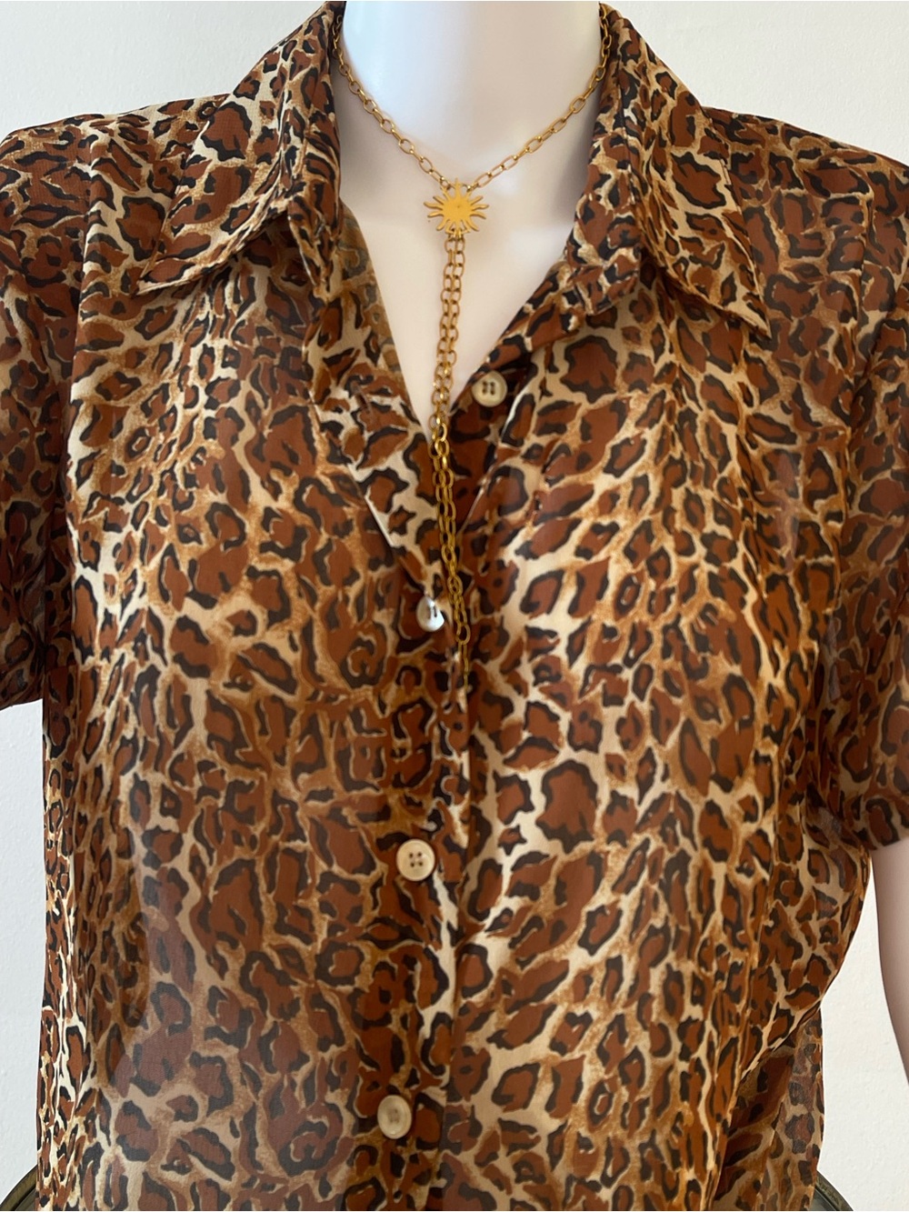 Large Leopard Print Button Up - Picture 6 of 7